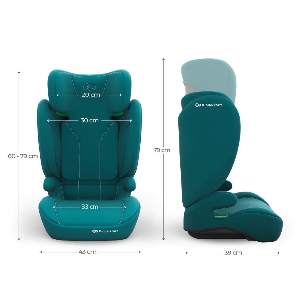 Kinderkraft autosjedalica I-Spark 2 Plus i-Size 15-36 kg (100-150 cm) bez Isofix-a, Green