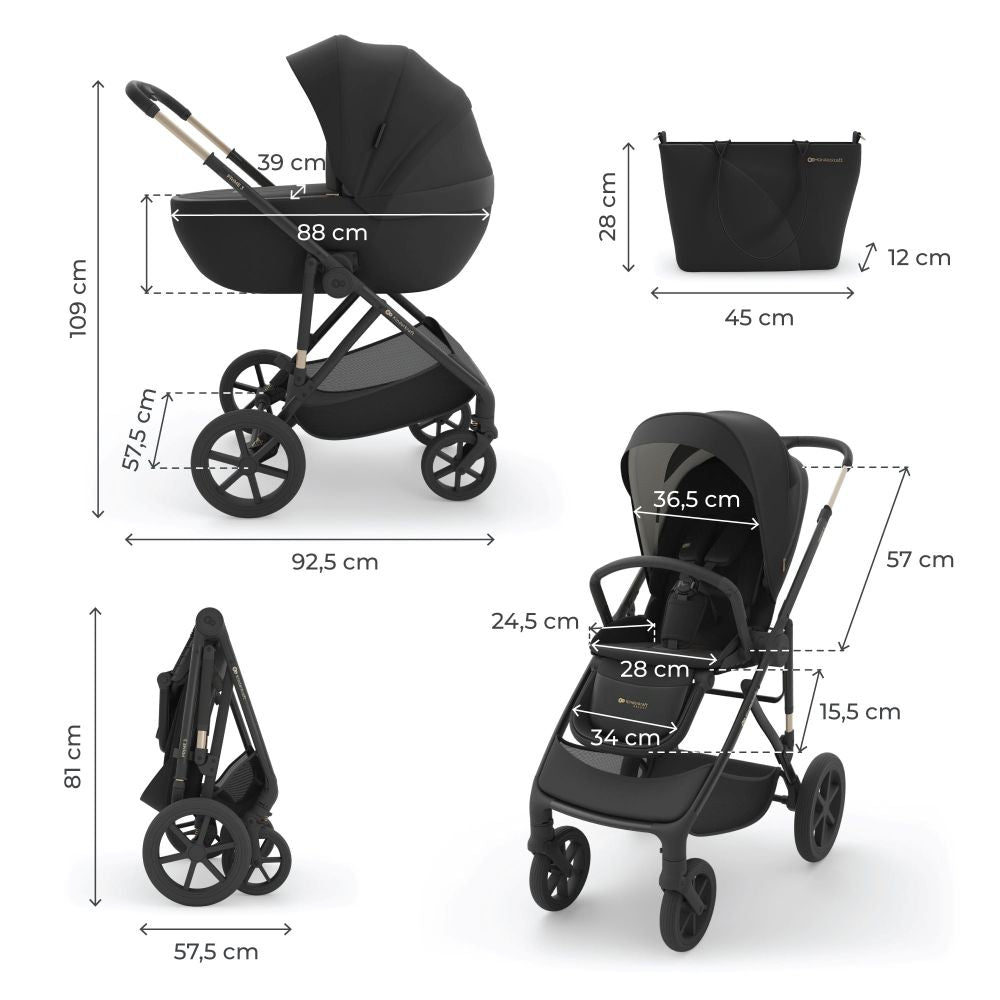 Kinderkraft Kolica Prime 3 3u1, Black