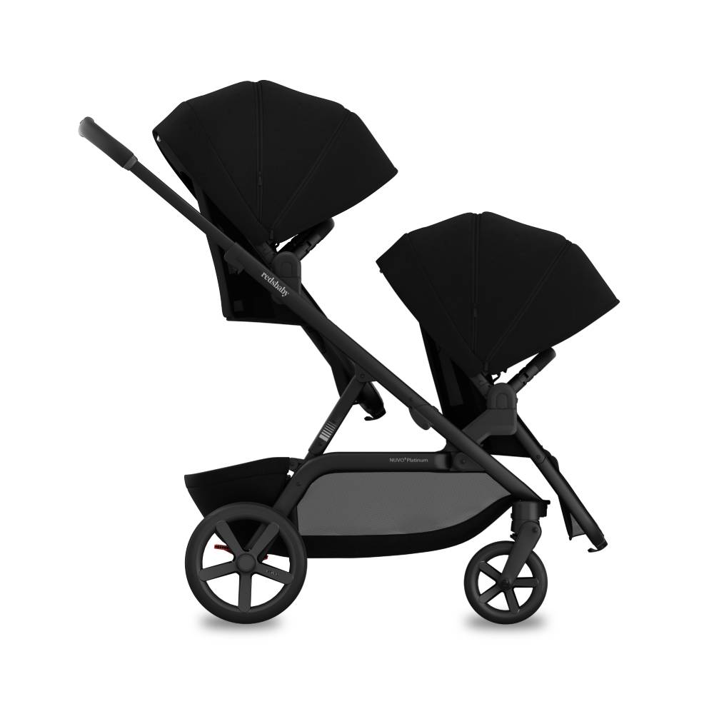 REDSBABY NUVO 2 Twin dječja kolica za blizance 2u1, Platinum Black