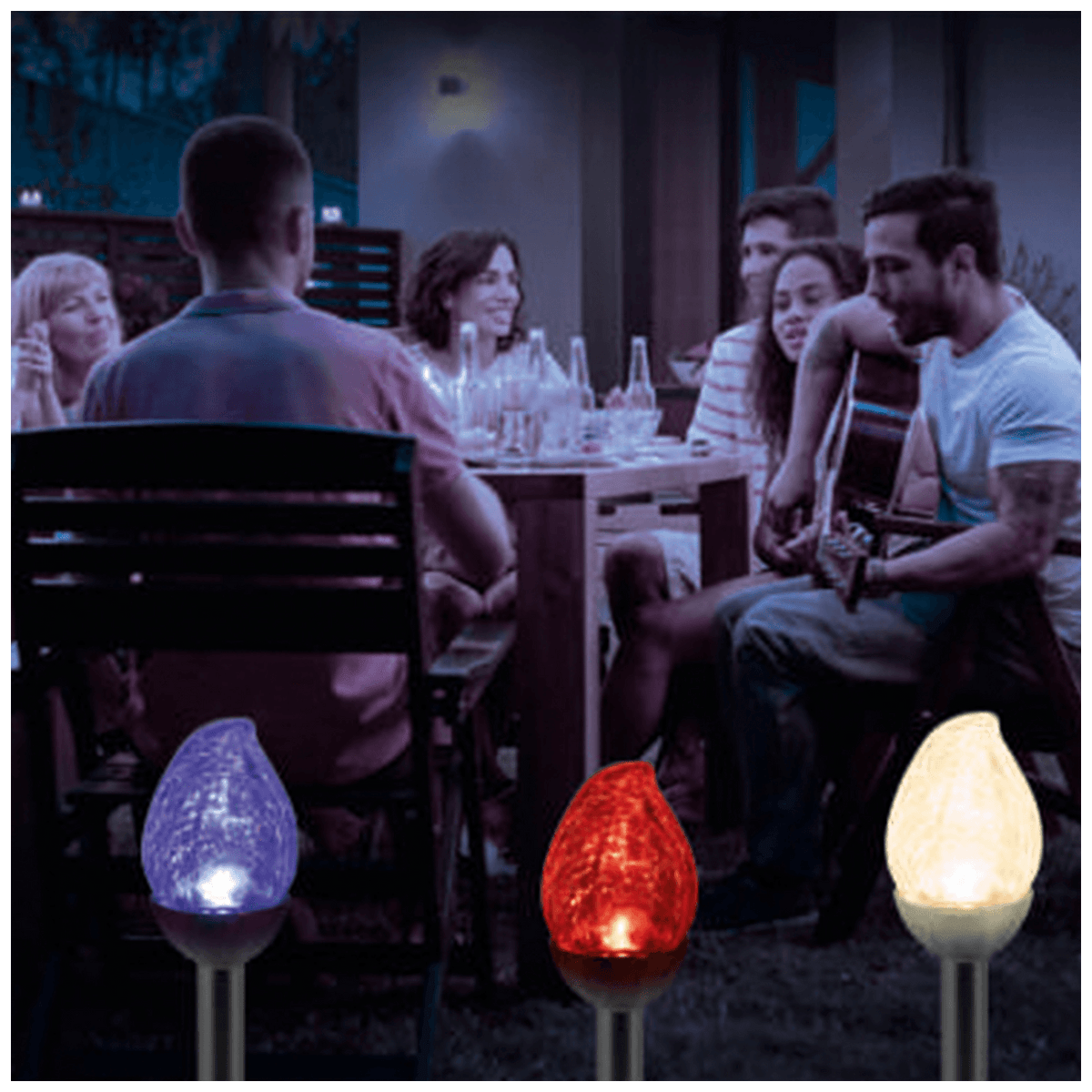 home Solarna vrtna LED lampa, metal / staklo - MX 815