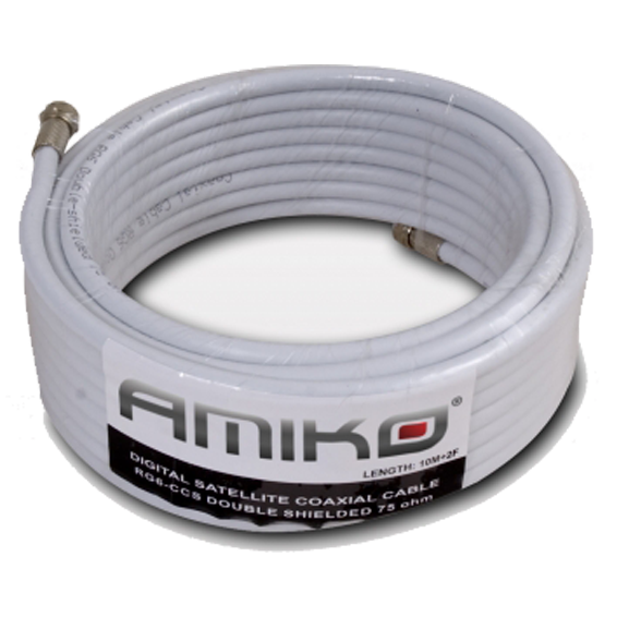 Amiko Koaksijalni kabel RG-6, CCS, 90dB, 20 met. Sa konektorima - RG6/90dB - 20m