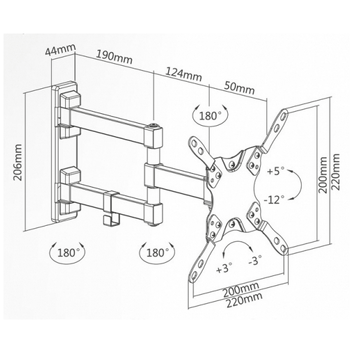 Superior Nosač za TV prijemnike 13"-42", Full Motion Extra Slim - 13-42 Full Motion Extra Slim
