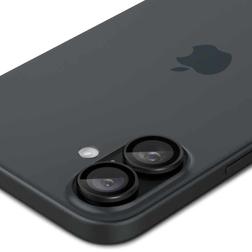 Spigen Glass tR EZ Fit Optik Pro staklo za kameru 2 kom AGL07921 za iPhone 16 / 16 Plus - crno