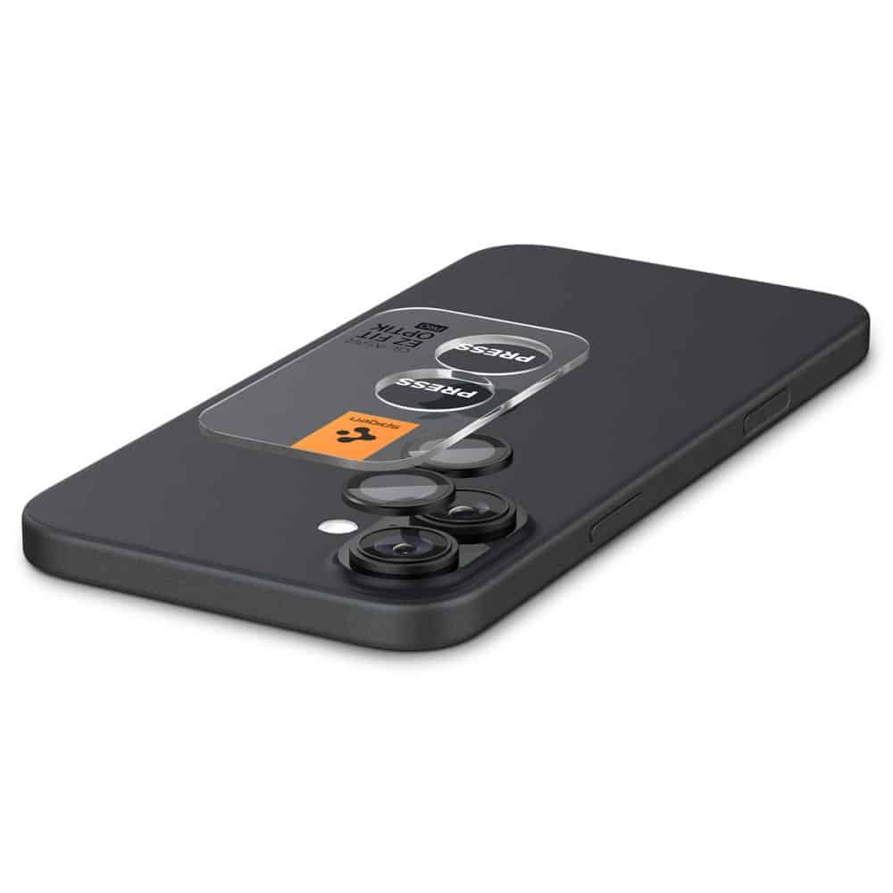Spigen Glass tR EZ Fit Optik Pro staklo za kameru 2 kom AGL07921 za iPhone 16 / 16 Plus - crno