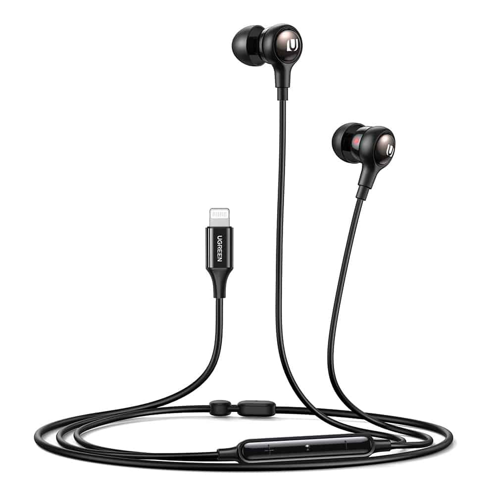 Ugreen - Stereo slušalice (30631) - In-Ear s MFI Lightning priključkom - crne