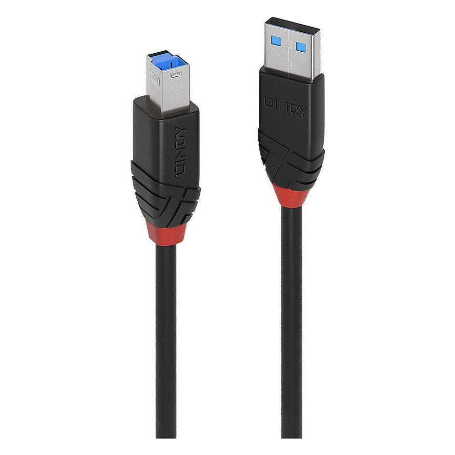 Lindy 43227 USB kabel 10 m USB 3.2 Gen 1 (3.1 Gen 1) USB A USB B Crno
