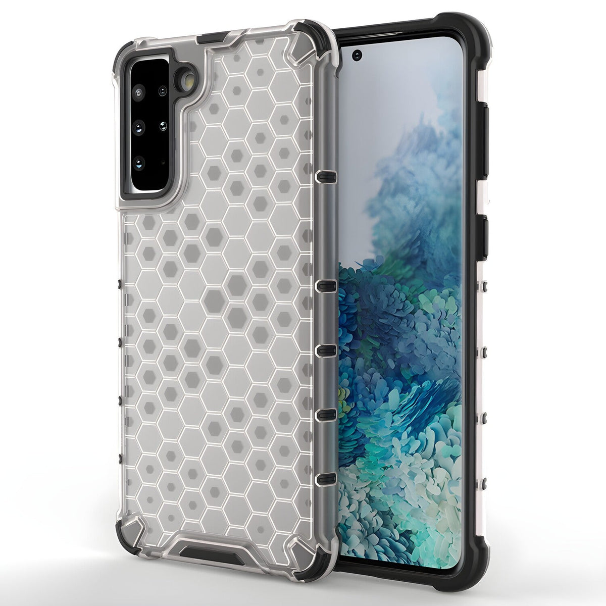 Honeycomb pancirna futrola sa silikonskim okvirom za Samsung Galaxy S21 Plus 5G/Galaxy S30 Plus - Prozirna