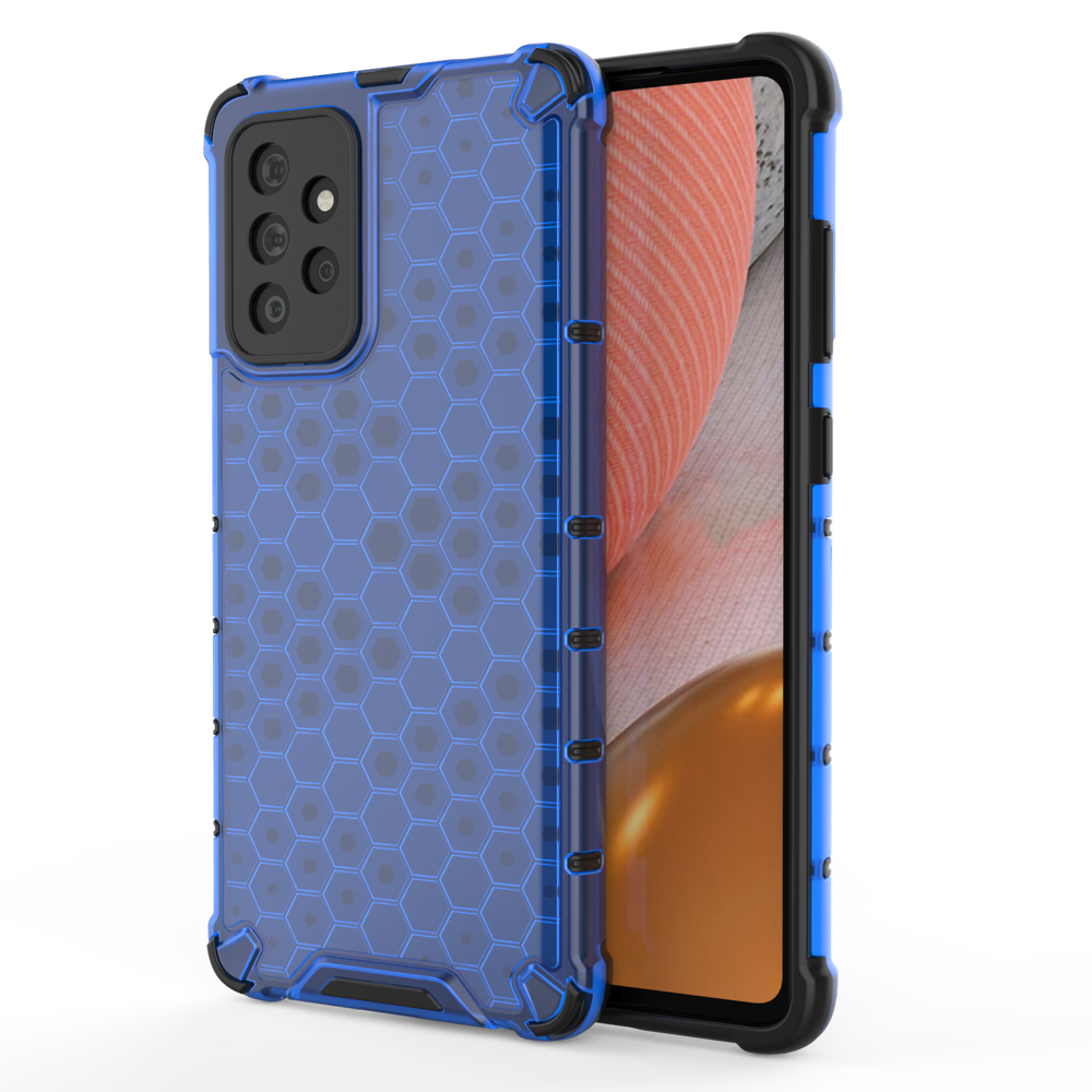 Honeycomb pancirna futrola sa silikonskim okvirom za Samsung Galaxy A72 5G/Galaxy A72 4G - Plava