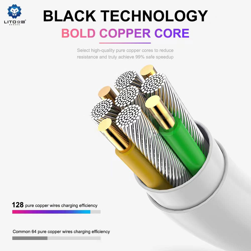 LITO - Quick Charger PD podatkovni kabel Type-C - Lightning 2M, 18W