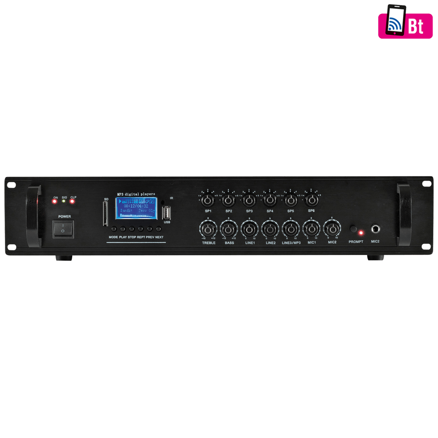 SAL Pojačalo 110V sa miksetom 120W, Bluetooth, FM, USB - MPA 120BT