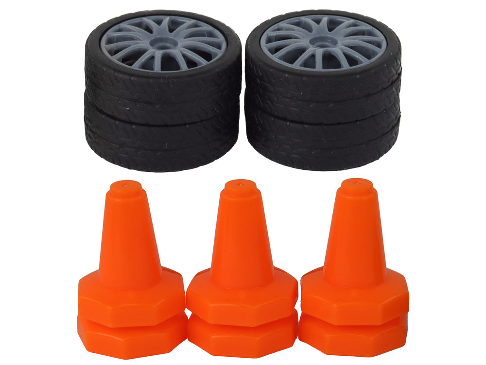 Auto na daljinsko upravljanje R/C 1:24  s izmjenjivim kotačima - narančasti