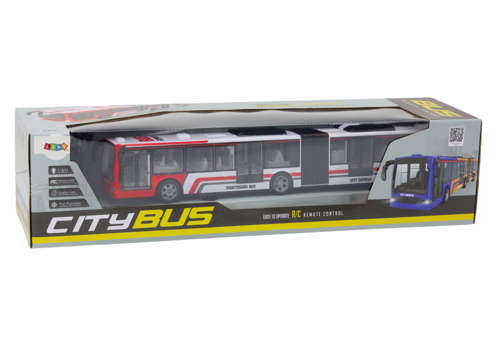 Autobus harmonika na daljinsko upravljanje 44,5 cm - crveno/bijeli