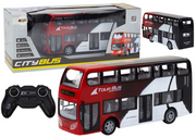 Autobus na kat na daljinsko upravljanje Double Decker - crveno/crni