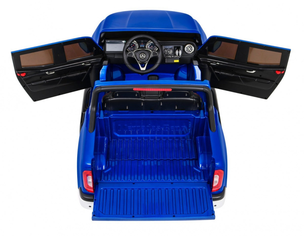 Licencirani auto na akumulator Mercedes Benz X-Class MP4 - dvosjed - plavi/lakirani