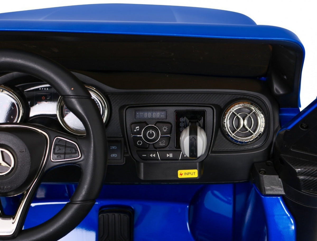 Licencirani auto na akumulator Mercedes Benz X-Class MP4 - dvosjed - plavi/lakirani