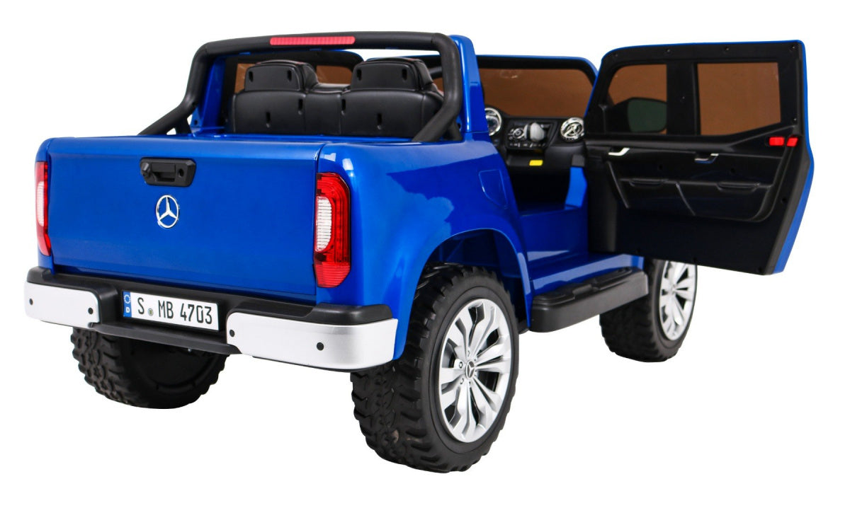 Licencirani auto na akumulator Mercedes Benz X-Class MP4 - dvosjed - plavi/lakirani