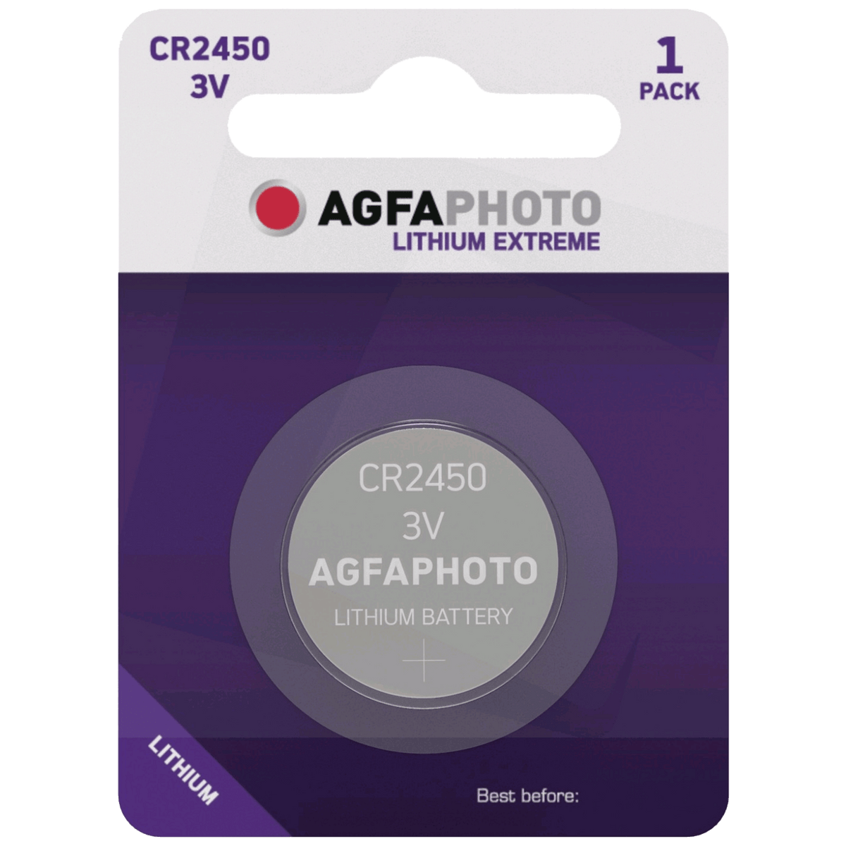 AgfaPhoto Baterija litijska, CR2450, 3V, dugmasta, blister 1 kom. - CR2450 B1
