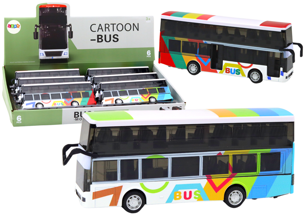 Dvokatni autobus s pogonom na trenje i zvučnim efektima - šareni