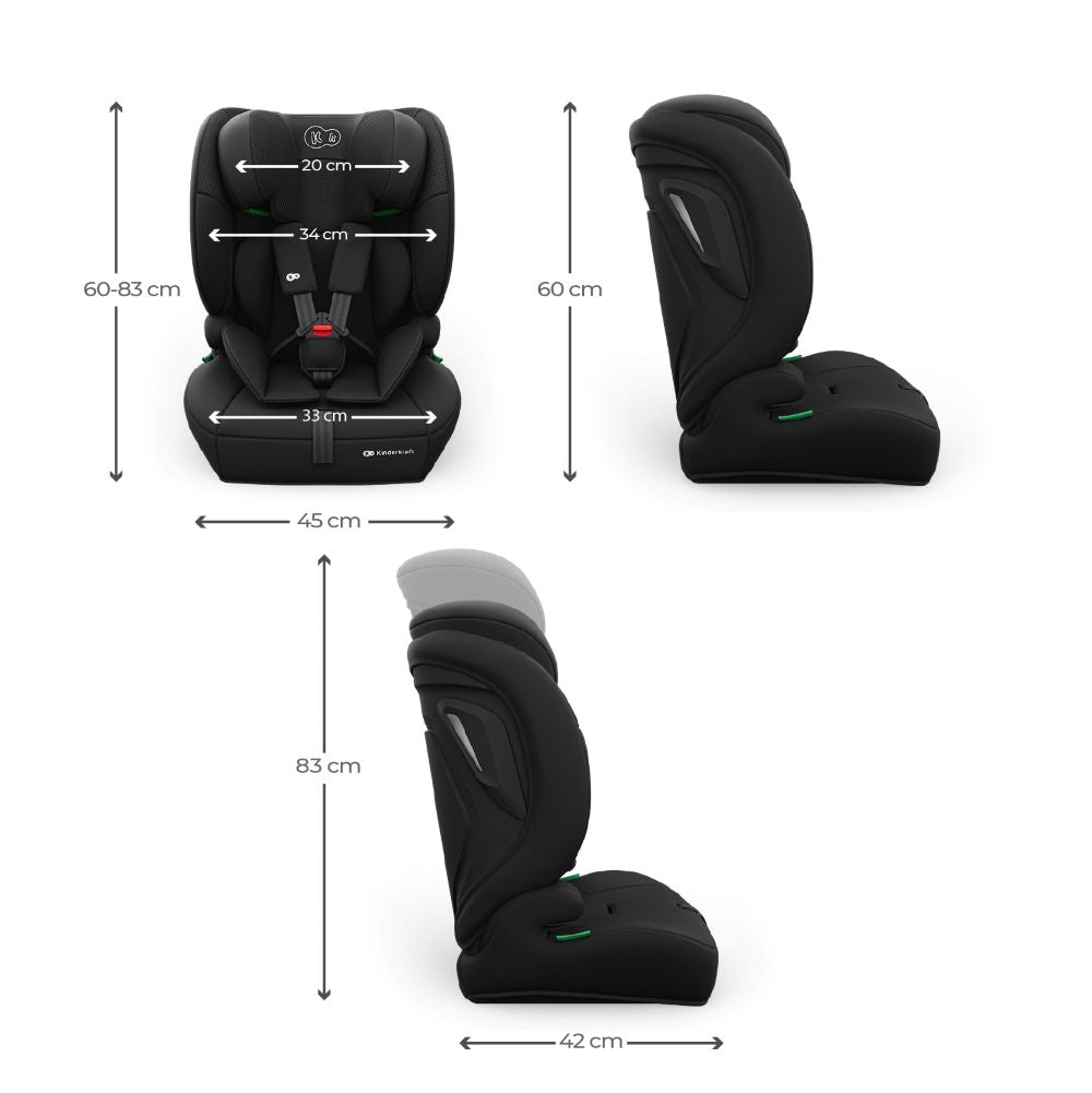 Kinderkraft autosjedalica Comfort Up 2 plus i-Size 9-36 kg (76-150 cm) bez Isofix-a, Black