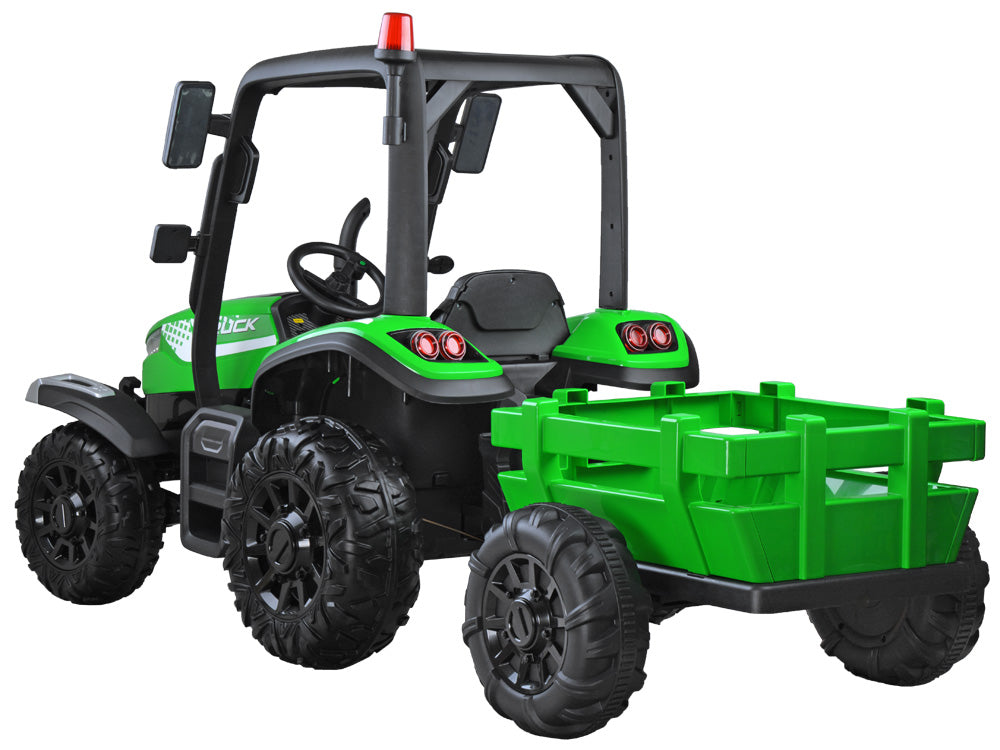 Veliki traktor s prikolicom 4×4 – zeleni