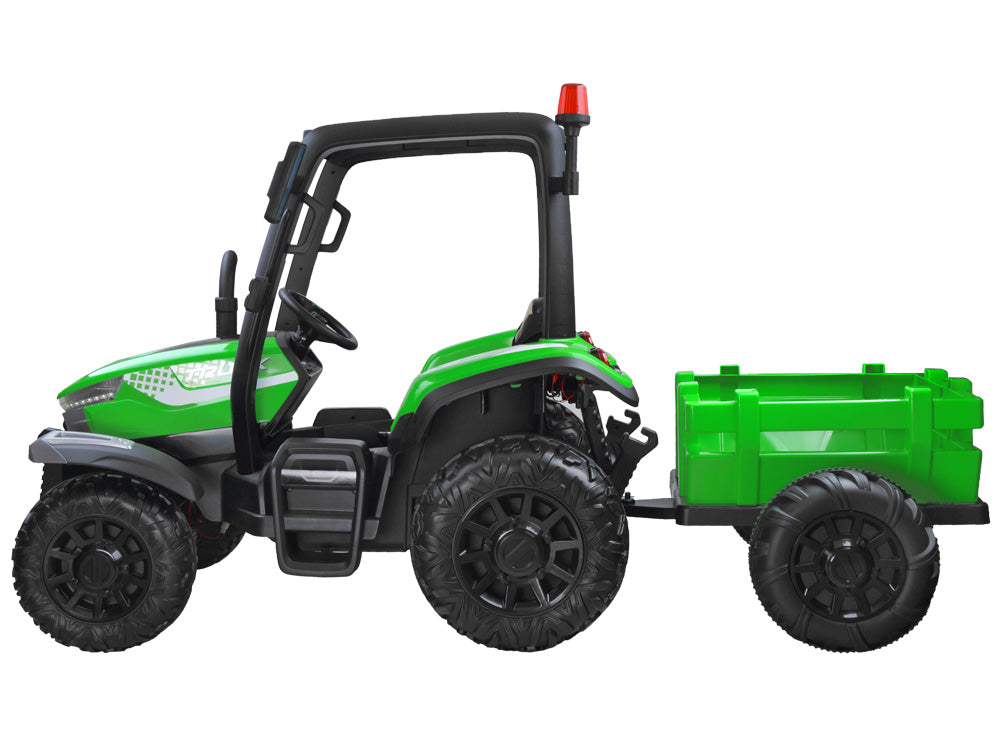 Veliki traktor s prikolicom 4×4 – zeleni
