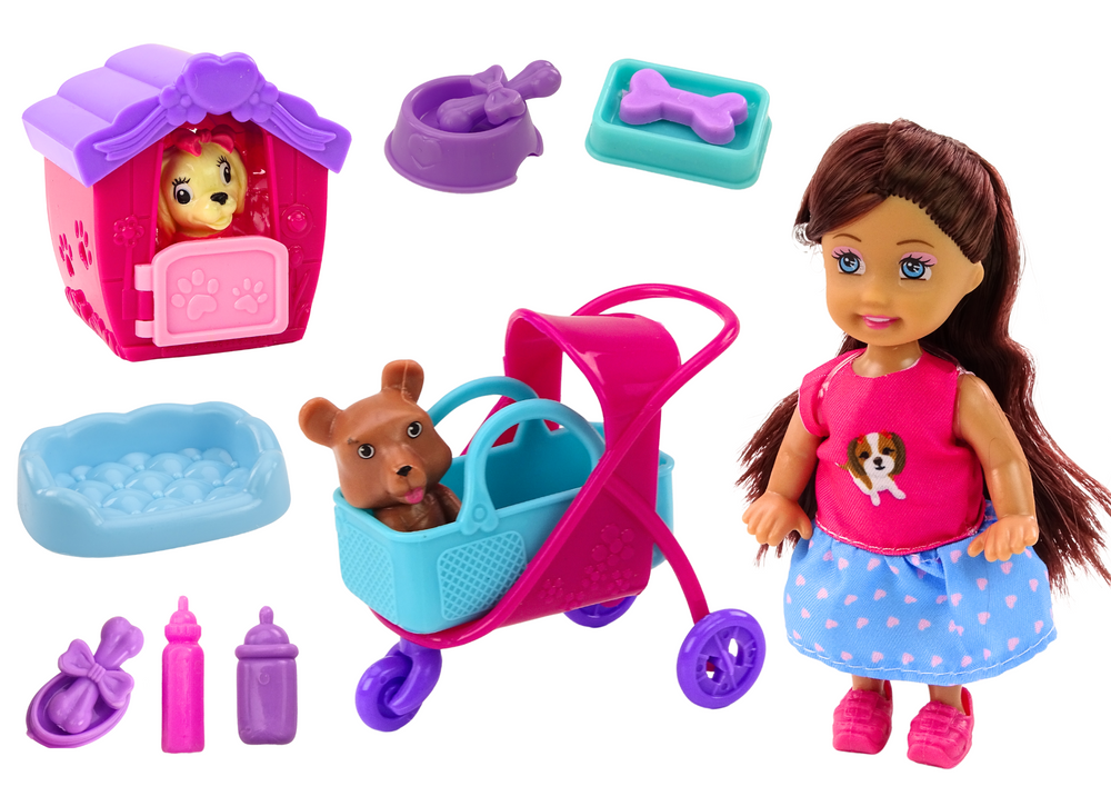 Lutka za igru Kennel sa psićem i kolicima - 16 pcs.