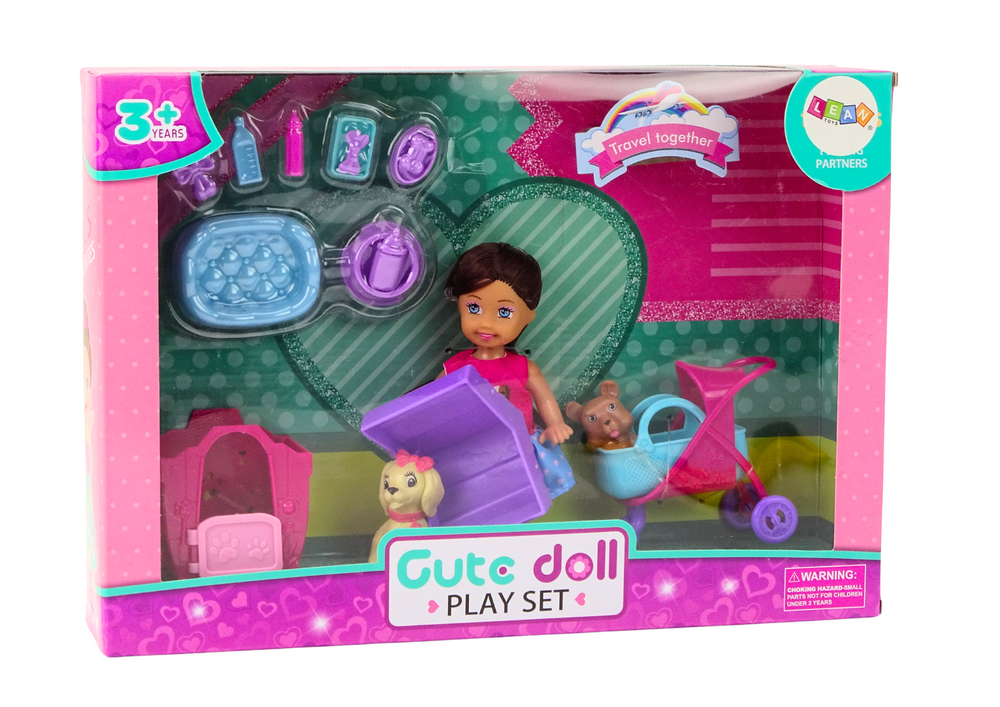Lutka za igru Kennel sa psićem i kolicima - 16 pcs.