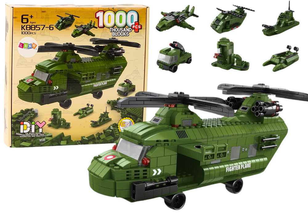 Vojnički konstrukcijski set Military - 1000 kom - zeleni