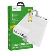 hoco. Punjač prijenosni sa lampom, Hoco j73, 30000mAh, 2A / 2A - J73 Powerful, White