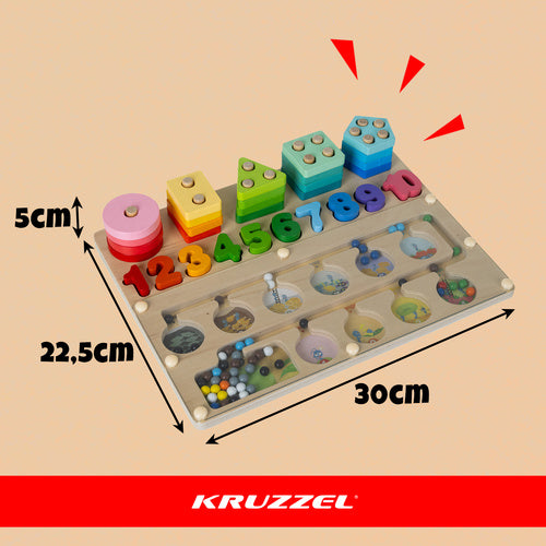 Dječja Montessori 3u1 drvena slagalica