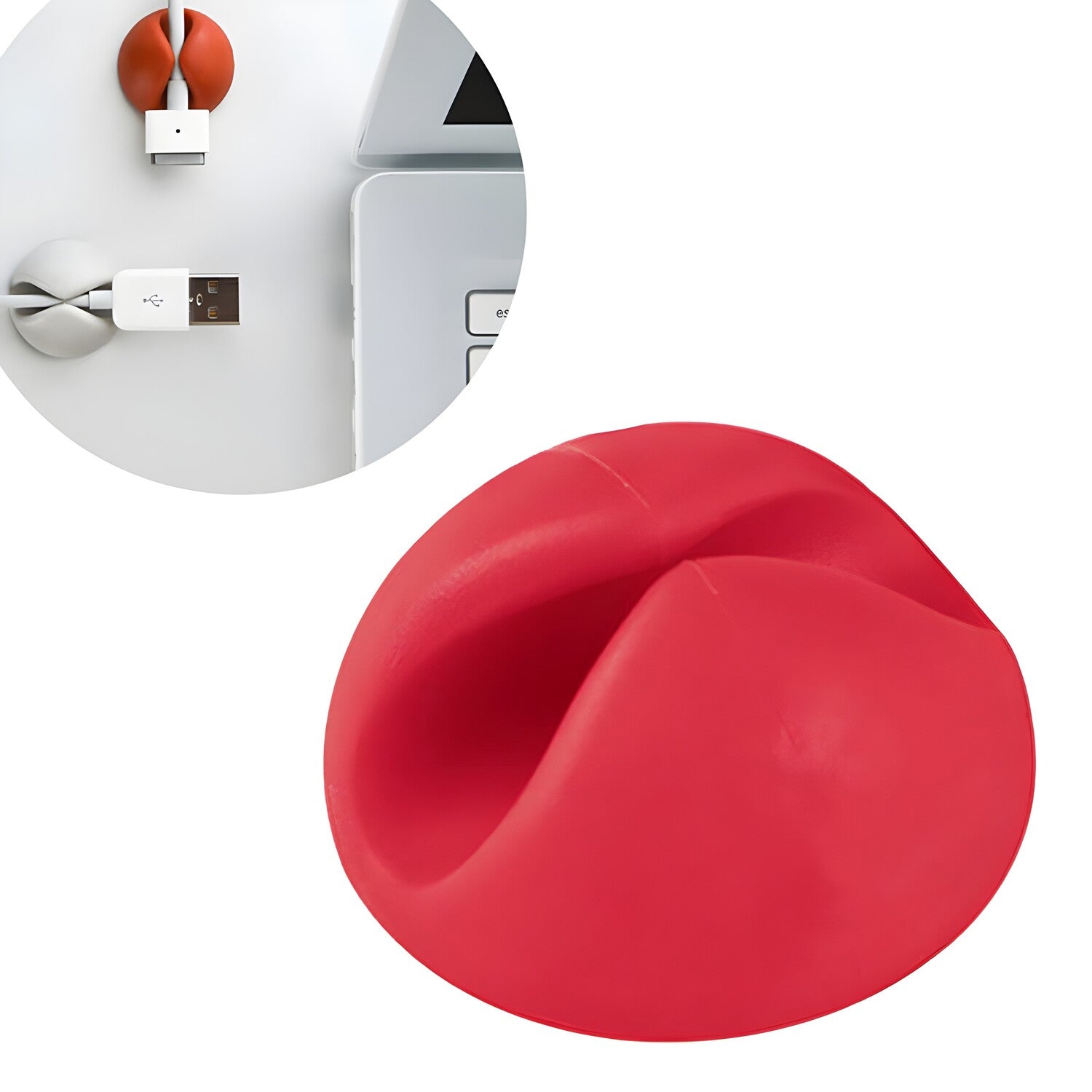 Techsuit – silikonski organizator kabela – 1 utor – Crvena KP28100