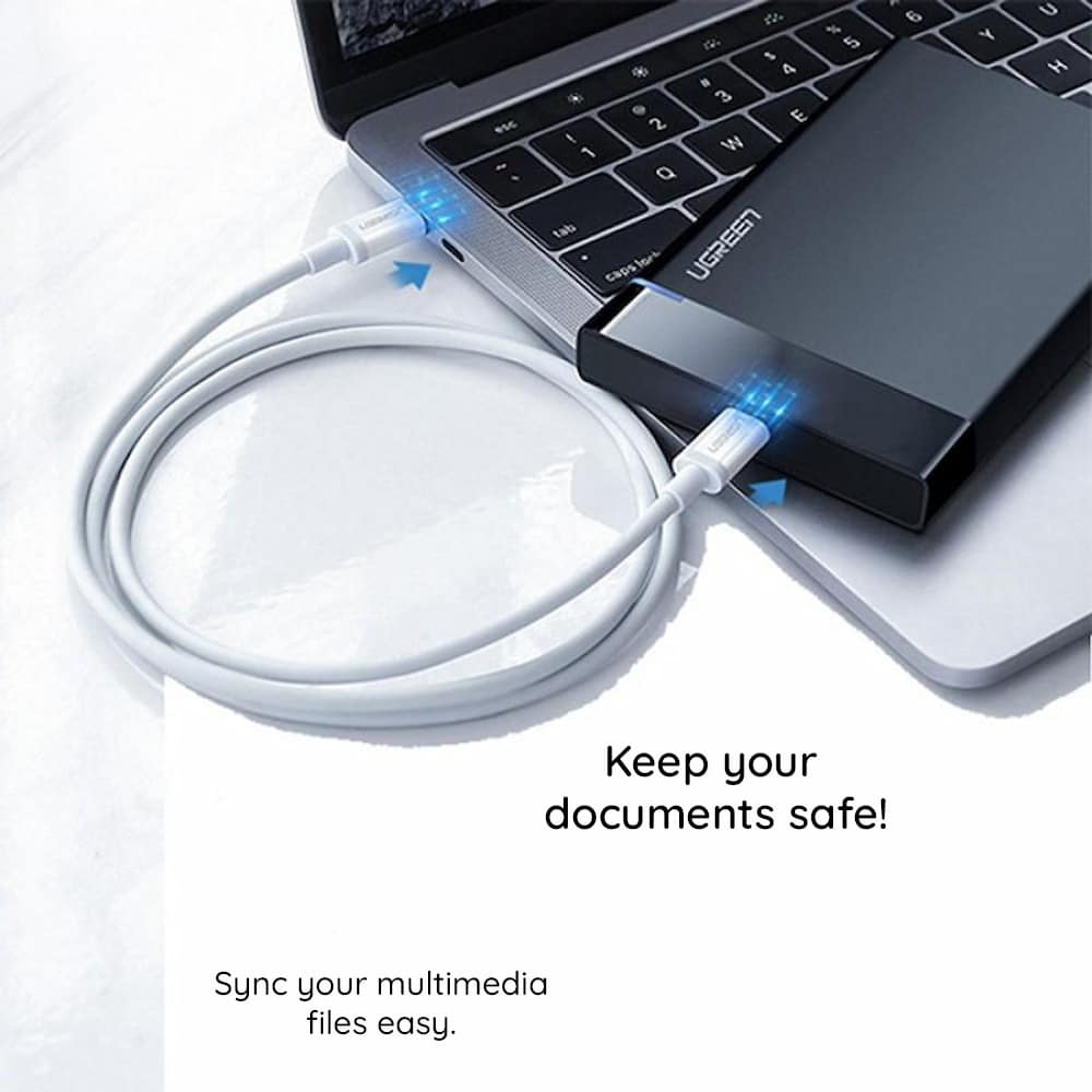Ugreen - Podatkovni kabel (60520) - USB-C na Type-C PD60W 3A 2m - bijeli