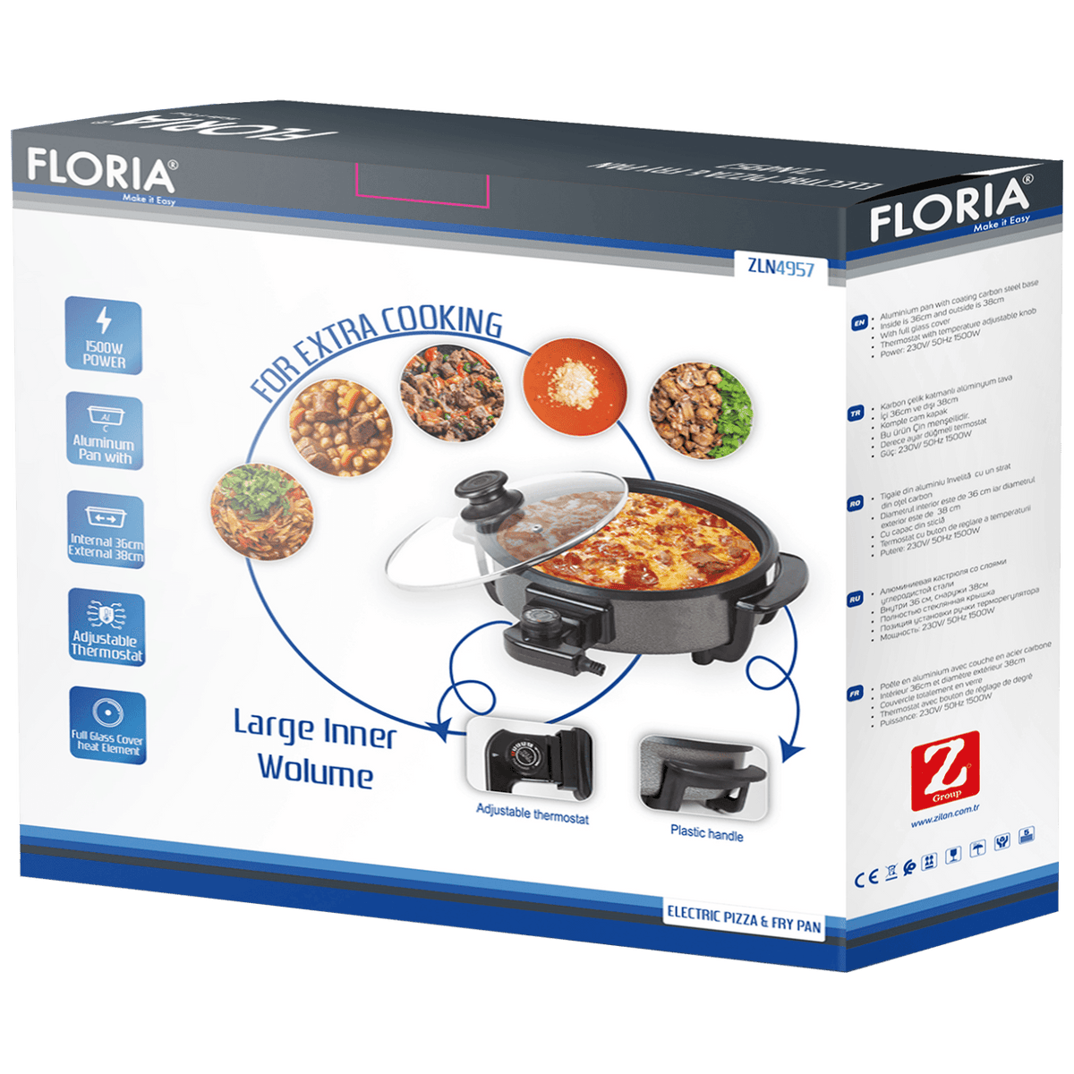 Floria Pizza pekač, promjer 36 cm / 38 cm, 1500 W - ZLN4957