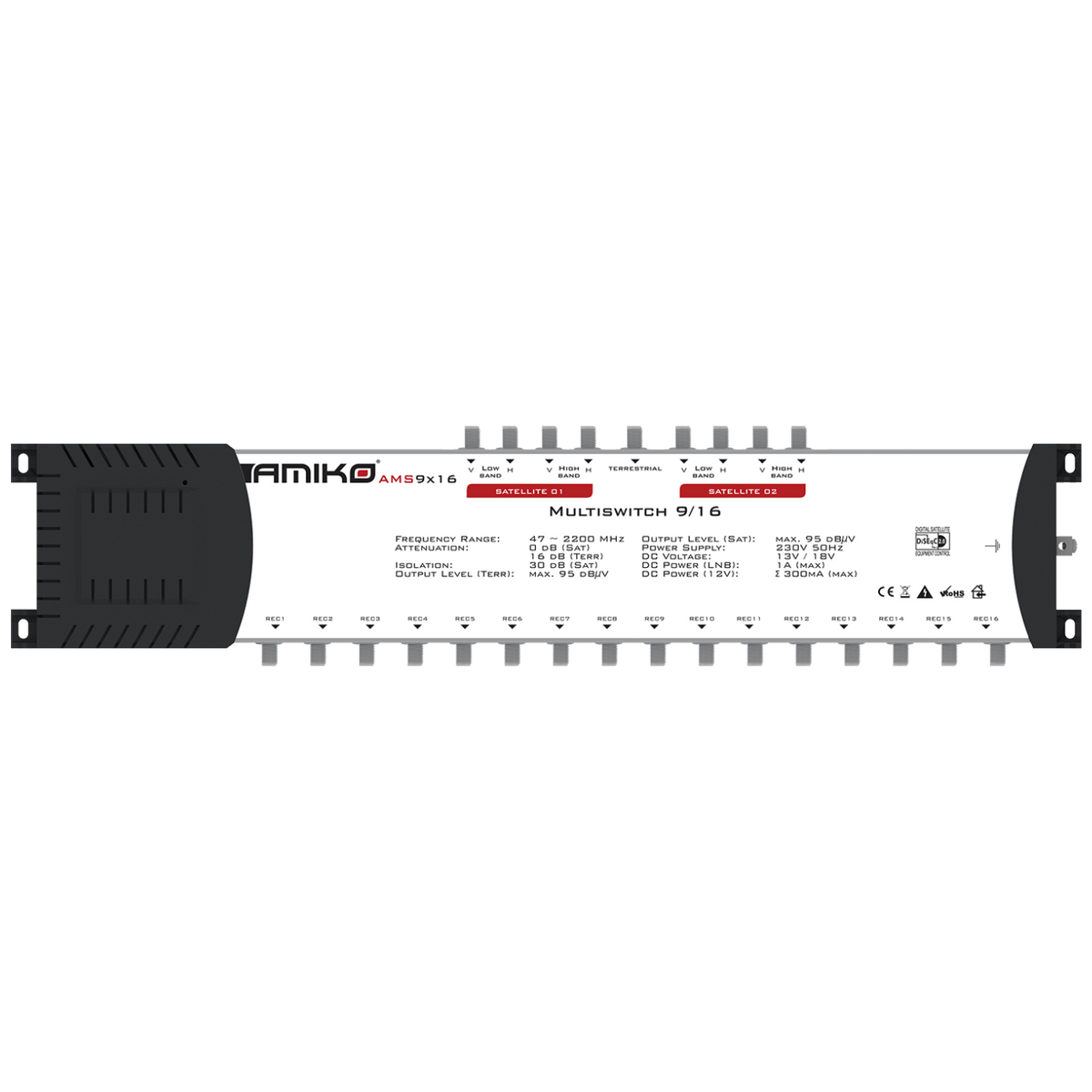 Amiko Multiswitch 9/16 sa dodatnim napajanjem, kaskadni - AMS9X16