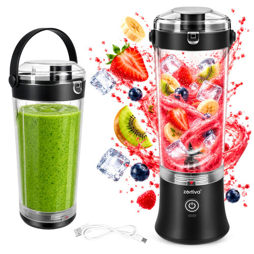 Prijenosni blender – Zortiva ShakeWave, 600 ml, 150 W, USB‑C (drobljenje leda + puls)