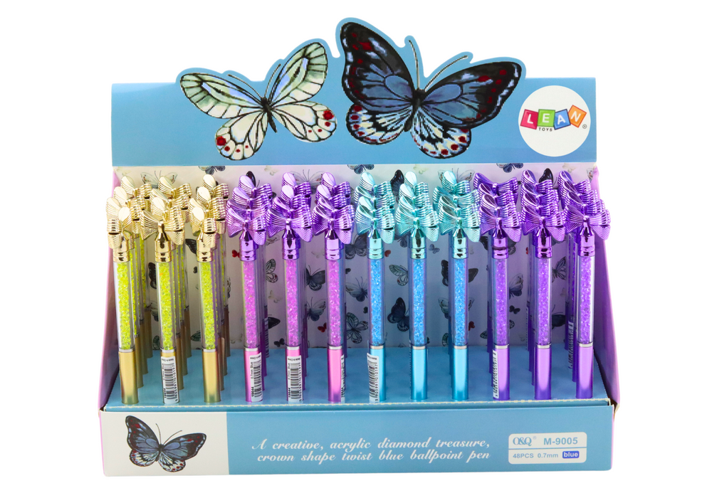 Ballpoint Pen with Bow Diamonds Blue Refill 0.7mm Mix