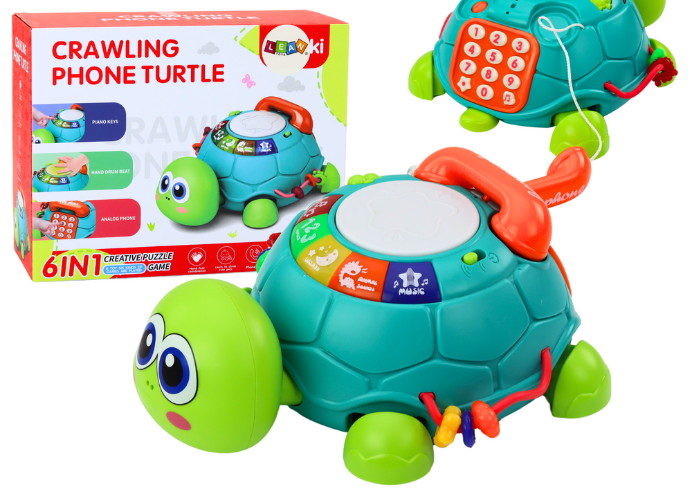 Interaktivni edukativni telefon s kornjačom 6u1 - zeleni