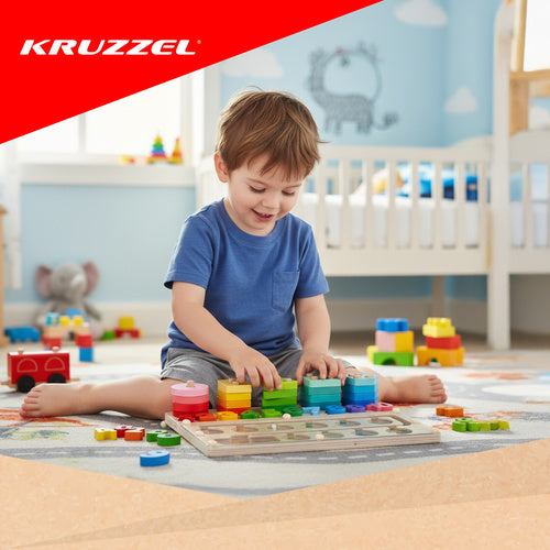 Dječja Montessori 3u1 drvena slagalica