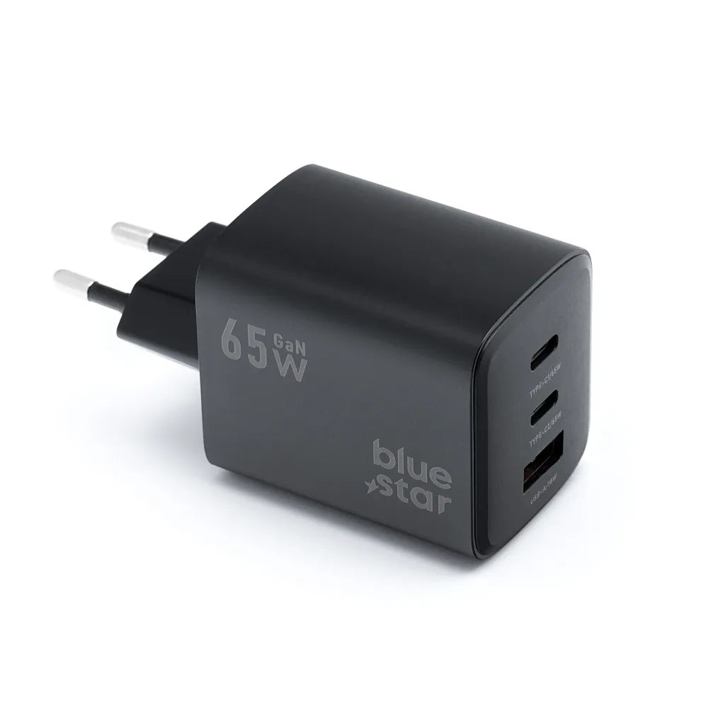 BLUE STAR GaN 4A 65W mrežni punjač 2 x Type C + USB A PD QC4.0 VT-43 crni