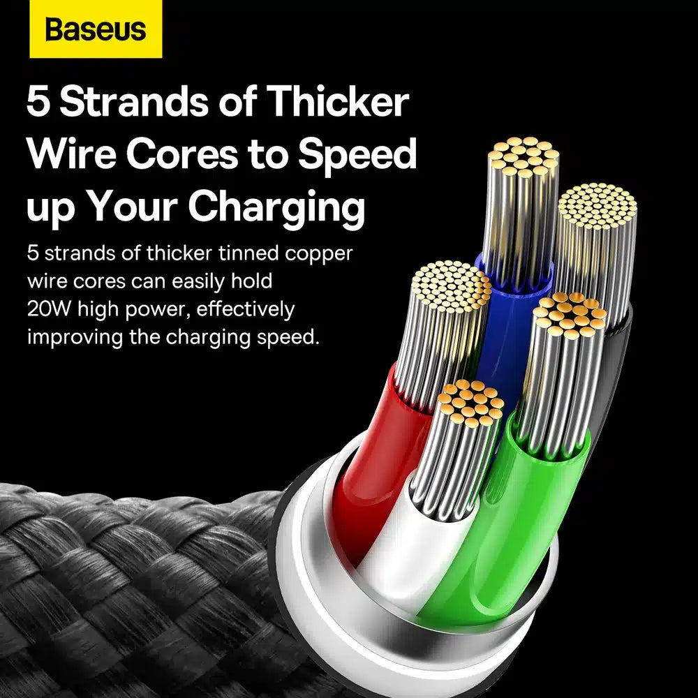 BASEUS kabel Type C za Apple Lightning 8-pin Power Delivery 20W Glimmer Series CADH000101 2m crna