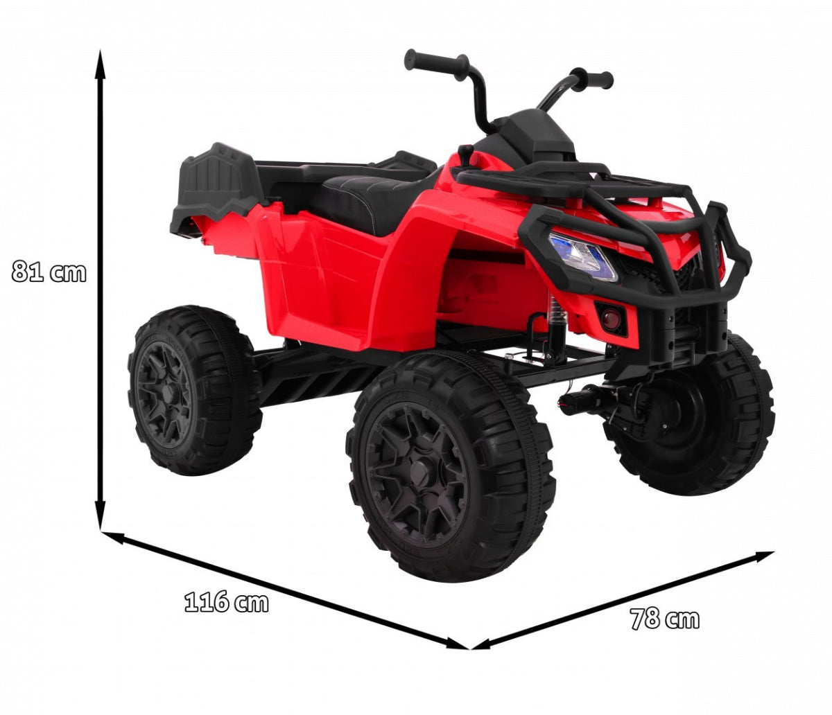 Quad na akumulator All-terrain 4 x 4 - crveni