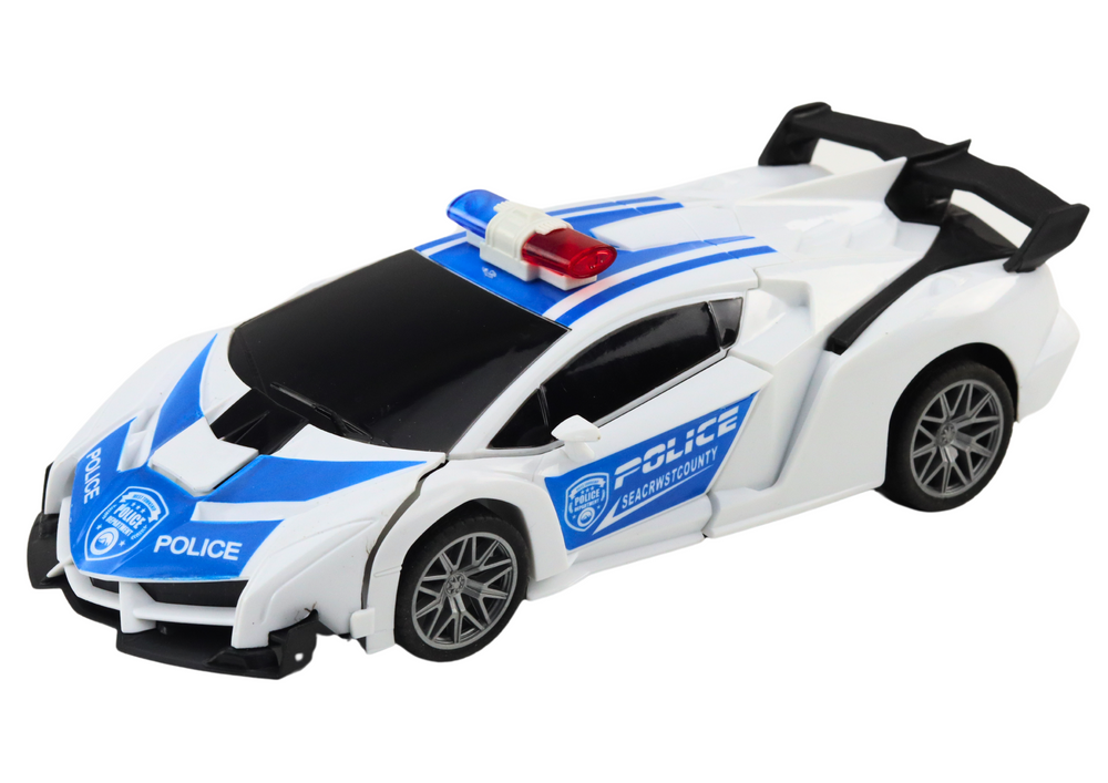 Auto robot na daljinsko upravljanje Police 2u1 - bijeli