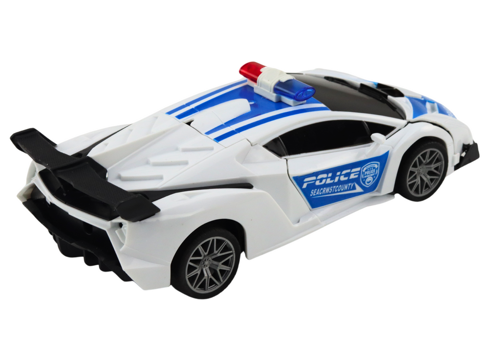 Auto robot na daljinsko upravljanje Police 2u1 - bijeli