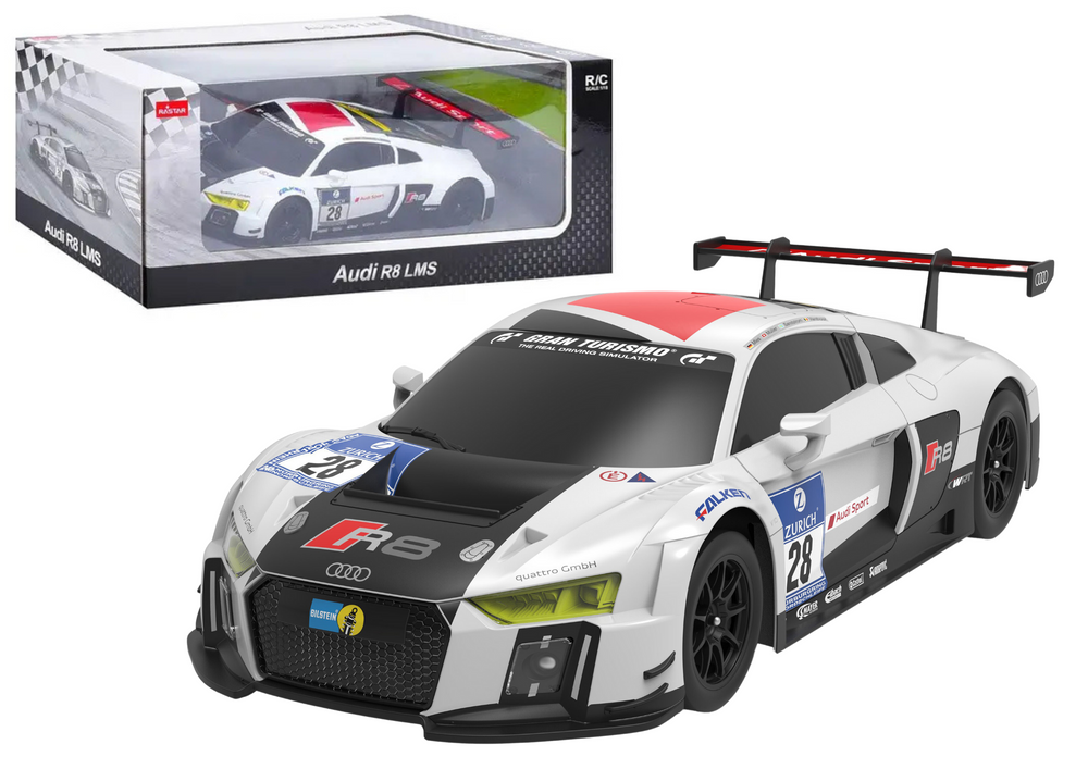 Licencirani auto na daljinsko upravljanje AUDI R8 LMS 1:24 - Crno/bijeli