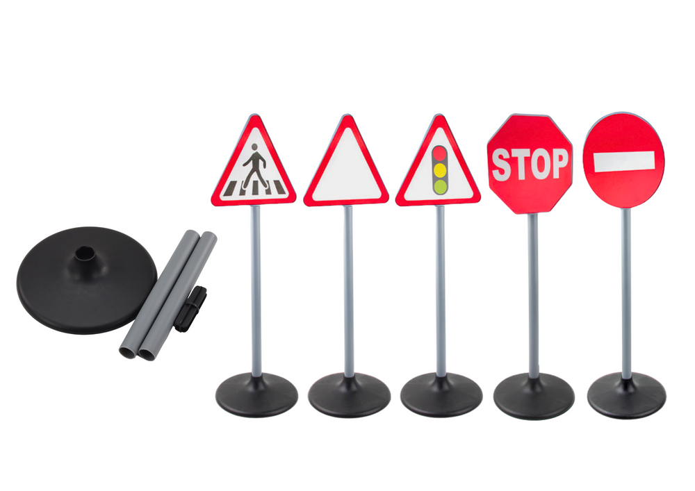 Set edukativnih prometnih znakova upozorenja, 5 komada, 70 cm