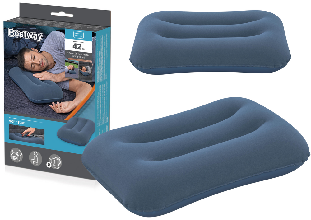 Jastuk na napuhavanje 42 cm x 26 cm x 10 cm Bestway 67121 - sivi