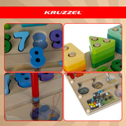 Dječja Montessori 3u1 drvena slagalica