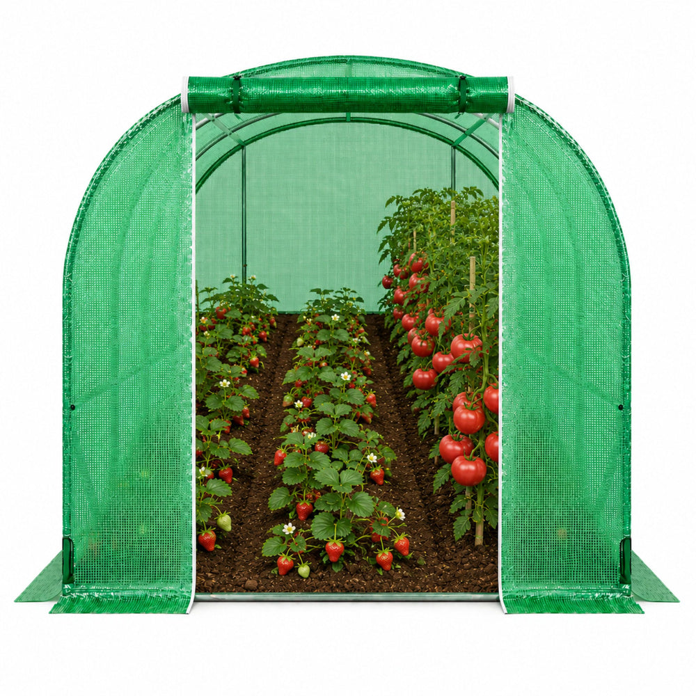 Vrtni staklenik – tunel od folije 4x2.5x2m 10m² UV-4 Premium - zeleni