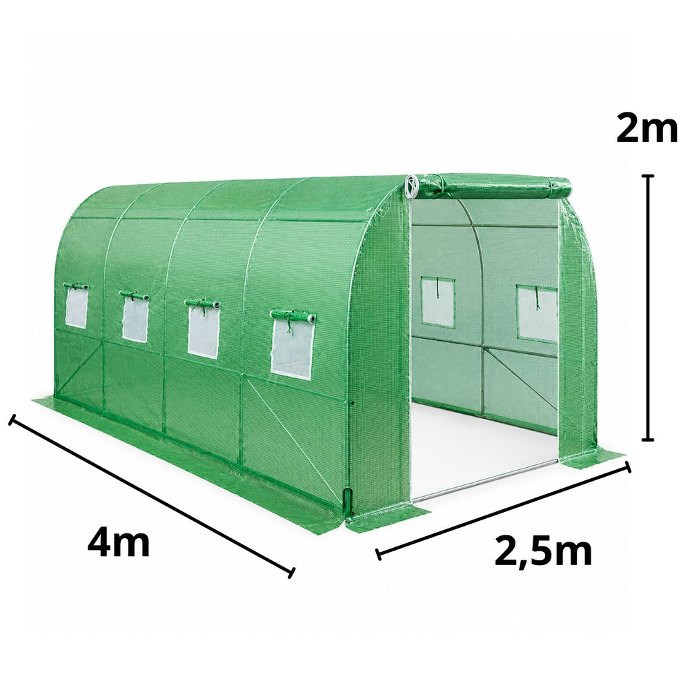 Vrtni staklenik – tunel od folije 4x2.5x2m 10m² UV-4 Premium - zeleni