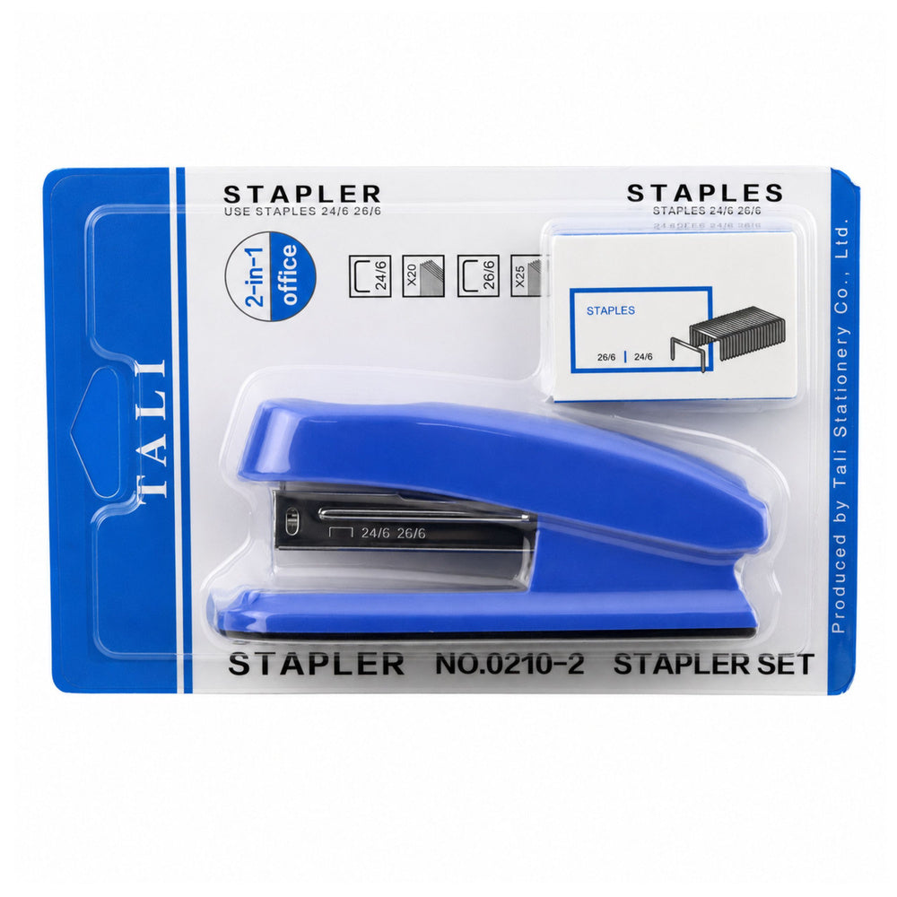 Metal Office Stapler Up to 25 Sheets 24/6 26/6 Staples Blue